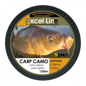 Sema Vlasec Carp Camo Green 1200m  0,25 mm 8,4 kg 