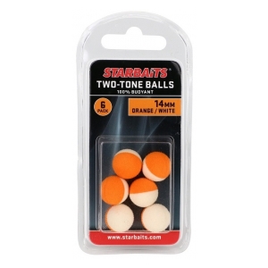 STARBAITS Two Tones Balls 14mm oranžová/bílá  (plovoucí kulička) 6ks