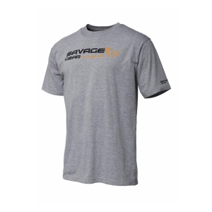 Savage Gear Tričko Signature Logo T-Shirt Grey Melange vel. L