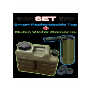 Holdcarp Akční set - Kanystr na vodu Cubic Water Carrier 11L + Aku sklápěcí vodní pumpa Smart Rechargeable Tap 
