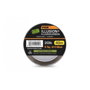 Fox International Fluorocarbon Edges Illusion Hooklink/Leader 20lb 9.1kg (0.40mm) x 40m - Naturals Green 