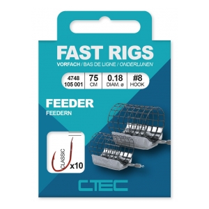 CTEC Návazce FAST RIGS CLASSIC FEEDER 75 cm #10 0,16 mm