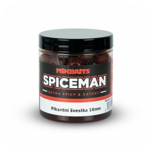 Mikbaits Spiceman boilie v dipu 250ml - Pikantní švestka 16mm  