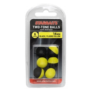 STARBAITS Two Tones Balls 14mm černá/žlutá (plovoucí kulička) 6ks