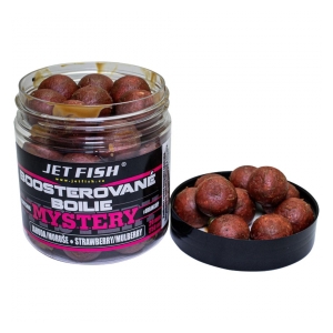 Jet Fish Boosterované boilie Mystery 250ml 20mm Jahoda/Moruše