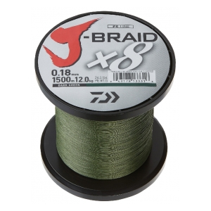 Daiwa pletená šňůra J-Braid barva Dark Green - 0,13 mm / 8 kg  - 146 m