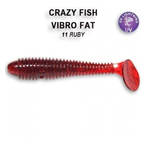 Crazy Fish Gumová nástraha Vibro Fat 7,1cm - barva 11 rubby příchuť oliheň