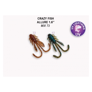 Crazy Fish Gumová nástraha Allure 4 cm barva M73 black balení 8 kusů