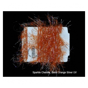Sybai Sparkle chenille - Brunt orange silver UV