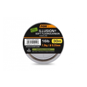 Fox International Fluorocarbon Edges Illusion Soft Hooklink 16lb 7.3kg (0.35mm) x 30m - Naturals Green 