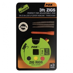 Fox International Návazec Zig Rigs 3 FT 0.9m 12lb vel.8 - 3ks