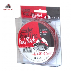 Hell-Cat Splétaná šňůra  Leader Braid Line Red/Black 20m 0.90mm/75kg					