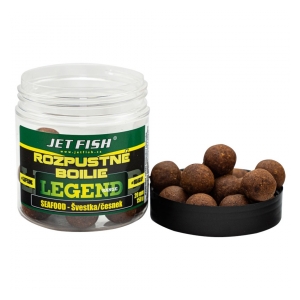 Jet Fish Rozpustné boilie Legend Range 250ml 24mm Seafood/Švestka Česnek