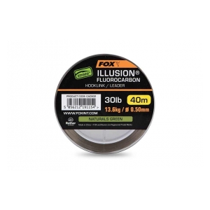 Fox International Fluorocarbon Edges Illusion Hooklink/Leader 30lb 13.6kg (0.50mm) x 40m - Naturals Green 