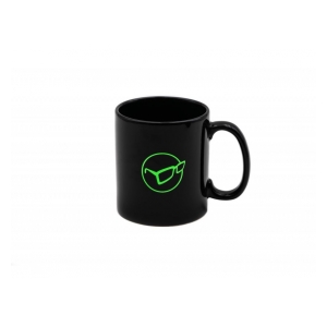 Korda Hrnek Mug Glasses Black, Logo Green