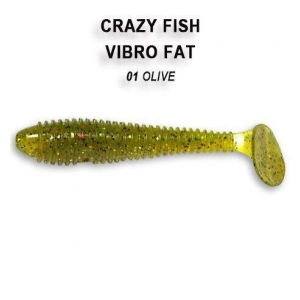 Crazy Fish Gumová nástraha Vibro Fat 7,1 cm - barva 1 oliva příchuť oliheň