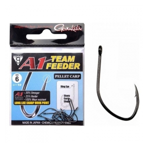 Gamakatsu Háčky A1 Team Feeder Eyed Hooks Pellet Carp vel. 12