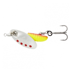 Savage Gear Třpytka  GRUB SPINNERS #2 5.8G SINKING SILVER RED YELLOW 