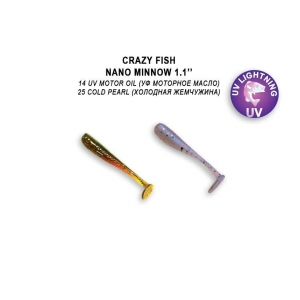 Crazy Fish Nano Minnow 1,1" 2,7cm  color 14/25 příchuť squid